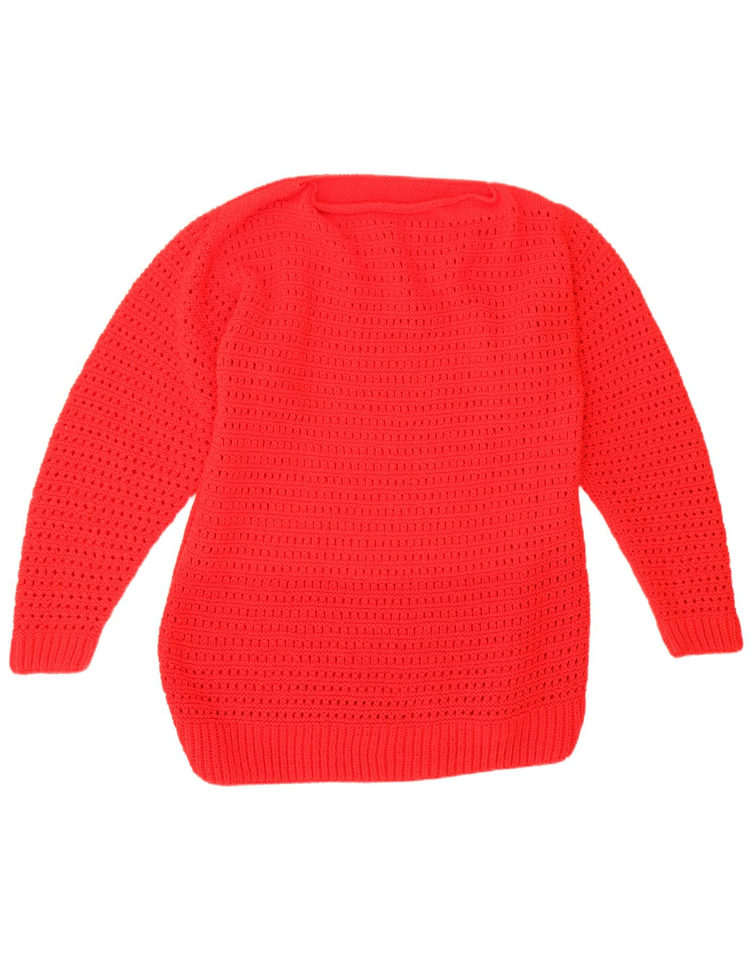 vintage Mens Boat Neck Jumper Pull UK 12 Rouge Moyen