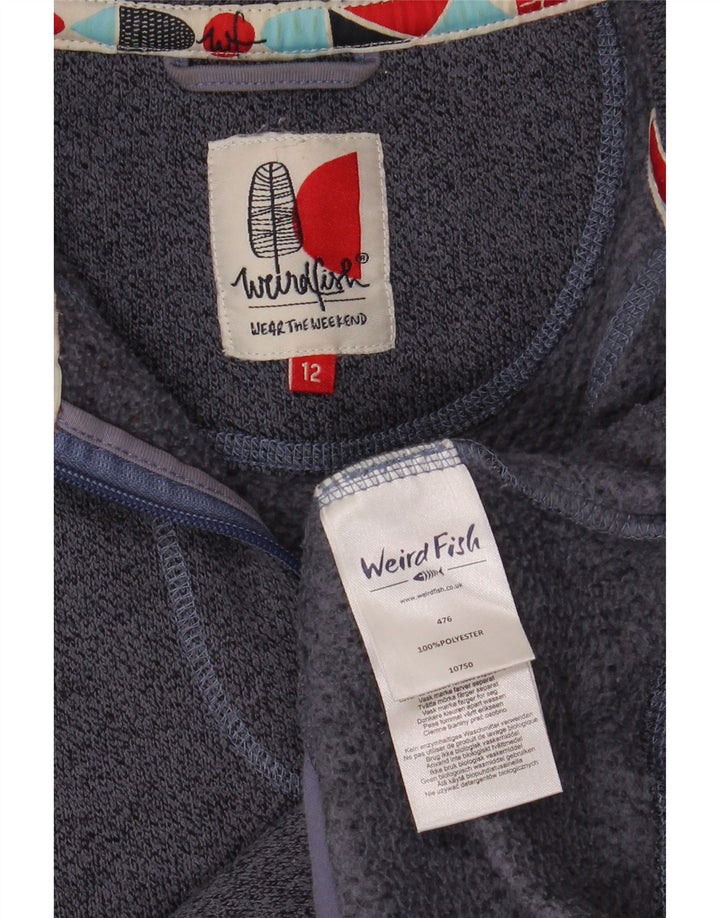 Weird Fish Veste de survêtement pour femme UK 12 Bleu marine moyen moucheté