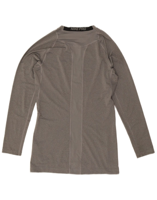 Nike Haut Dri Fit à manches longues en polyester color block gris moyen pour homme