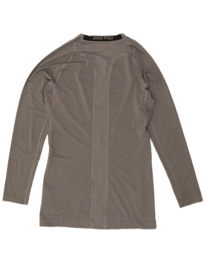 Nike Haut Dri Fit à manches longues en polyester color block gris moyen pour homme