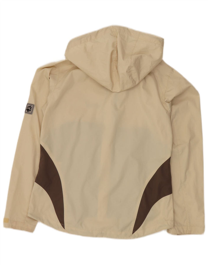 JACK WOLFSKIN Veste de pluie surdimensionnée pour femme UK 10 Small Beige Colourblock