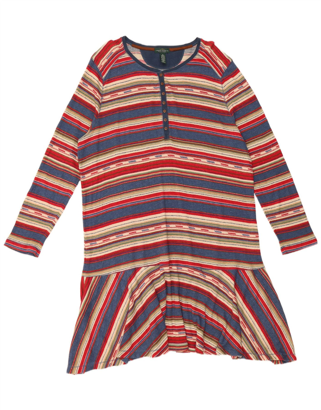 RALPH LAUREN Robe taille basse pour femme UK 22 3XL Rayé multicolore