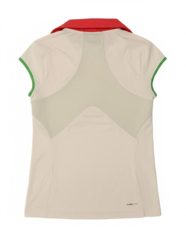 Adidas Polo Climacool Fille 13-14 Ans Blanc Polyester Sports