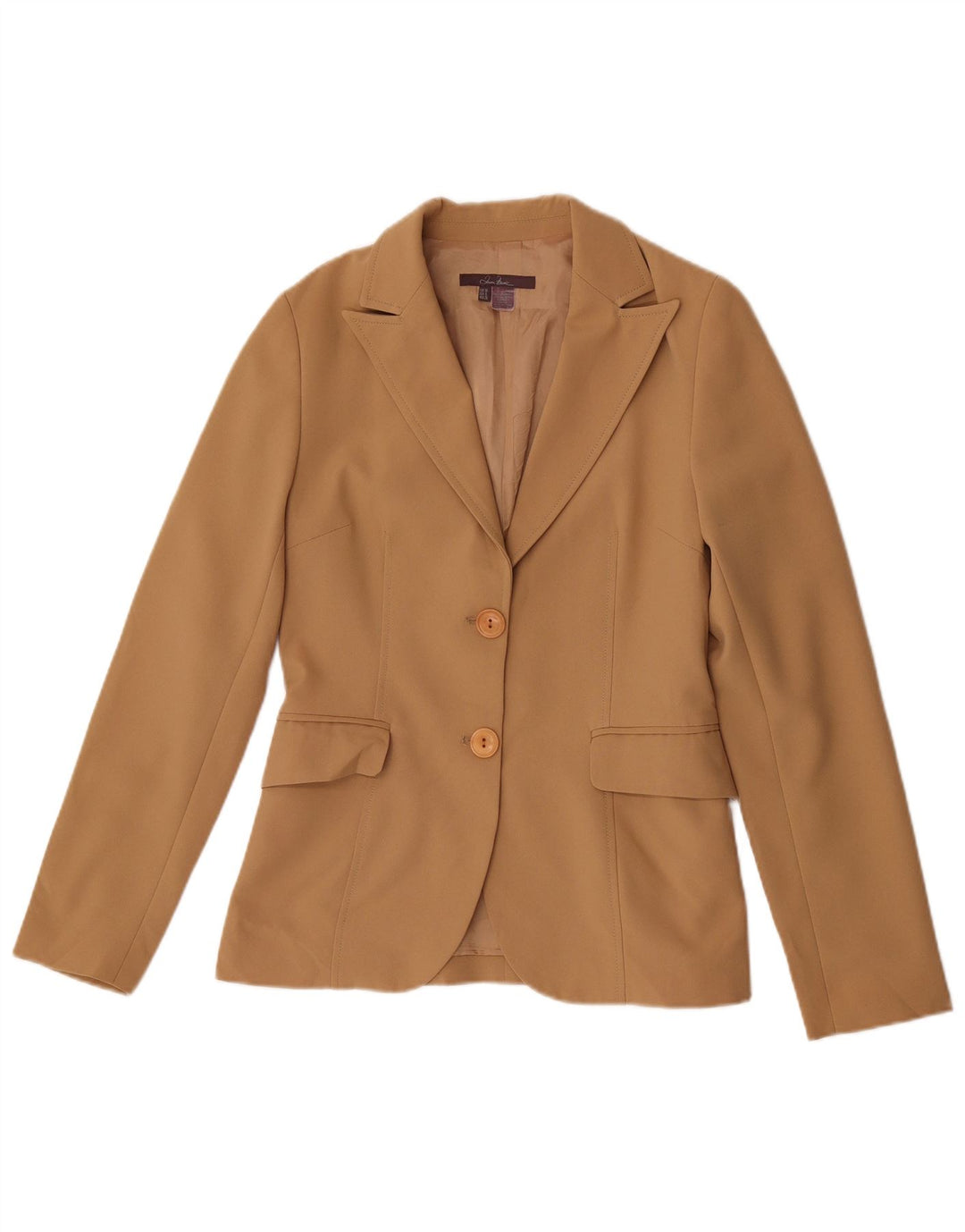 Zara Veste Blazer 2 Boutons Femme EU 38 Petit Beige Polyester