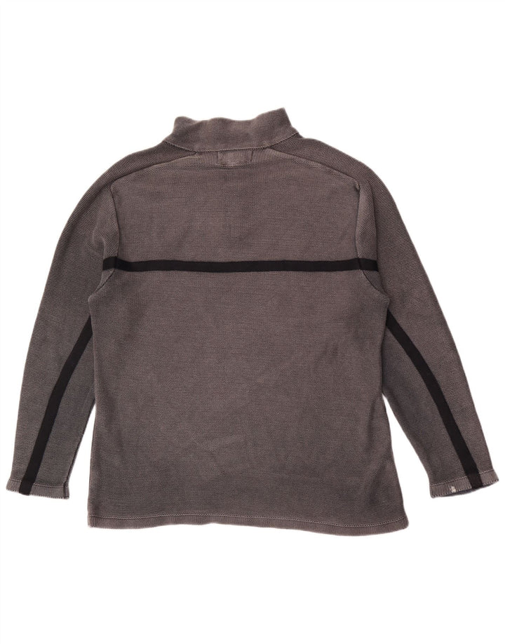 WEIRD FISH Sweat-shirt à col zippé pour homme Petit gris en coton color block