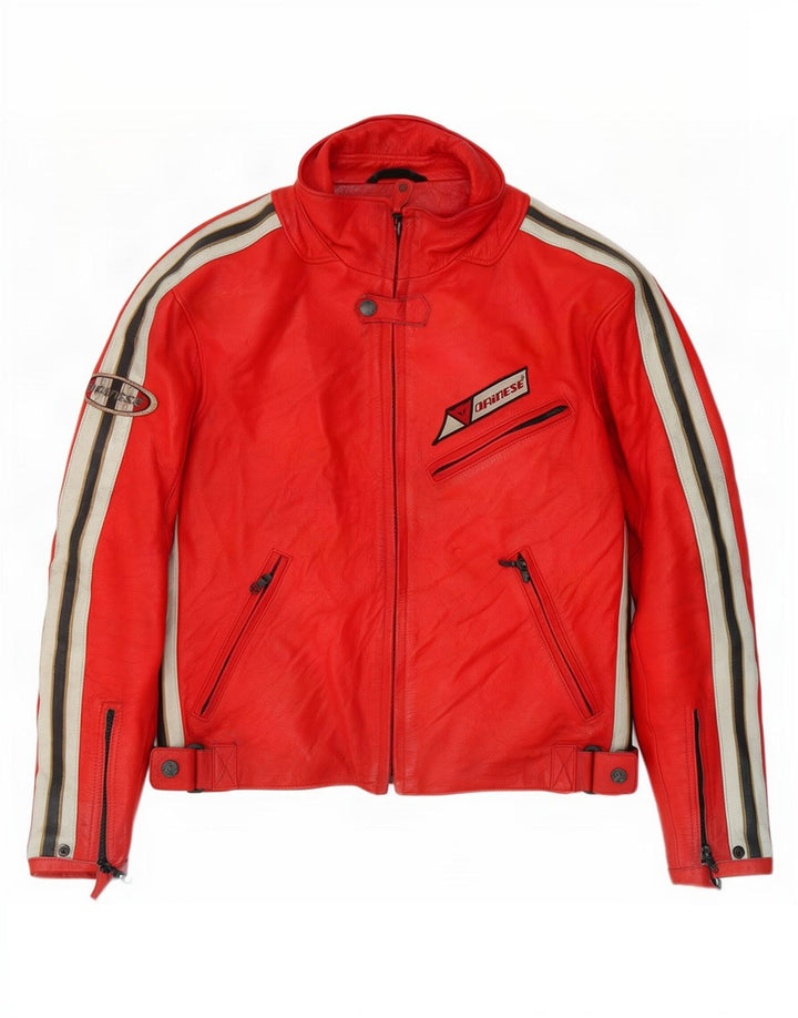 Dainese Veste de course en cuir pour hommes IT 50 Medium Red Colourblock
