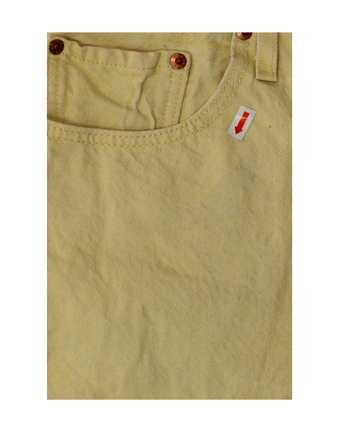 LEVI'S Short en Jean 501 Femme W32 Large Jaune Coton