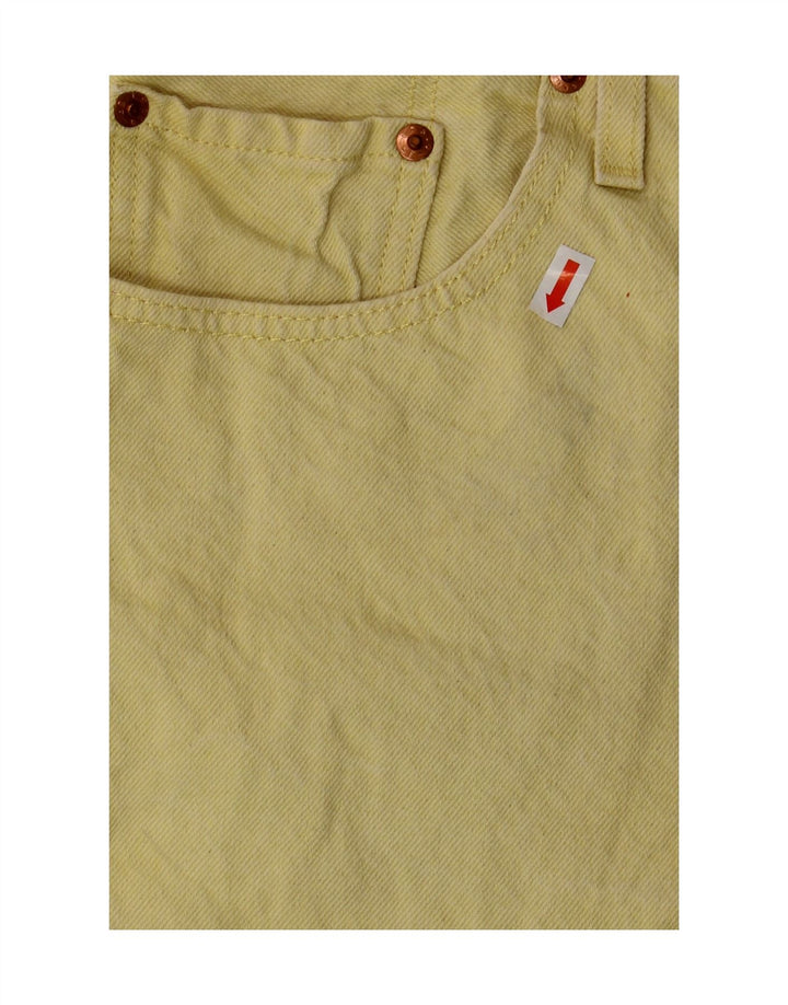 LEVI'S Short en Jean 501 Femme W32 Large Jaune Coton