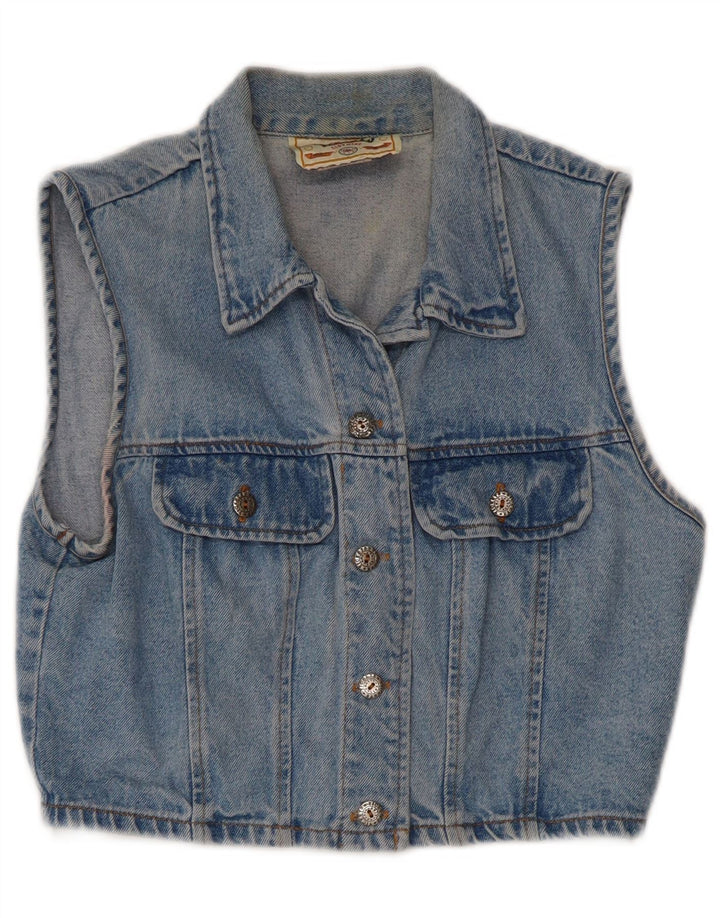 VINTAGE Gilet en jean fille 9-10 ans Bleu Coton