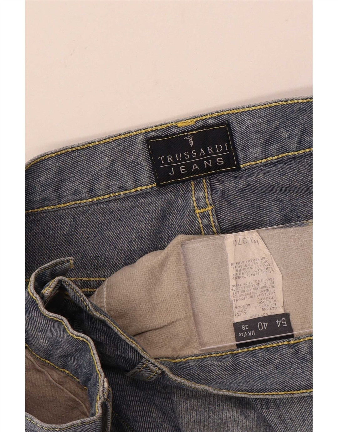 Trussardi Jean Droit W38 L36 Bleu Coton Homme