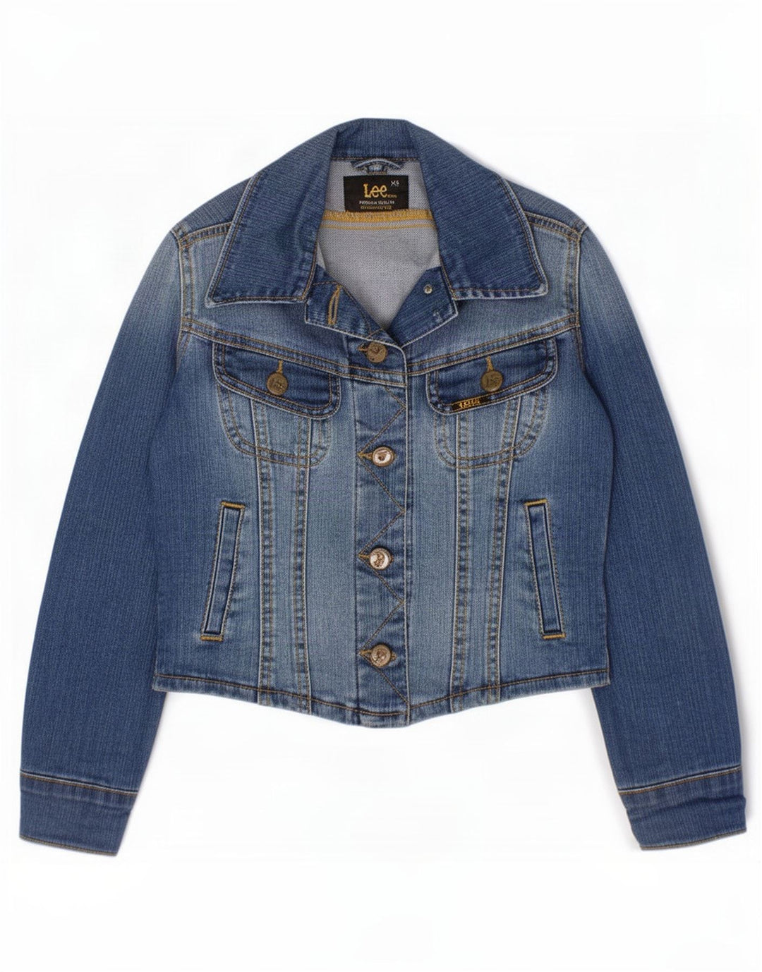 Lee Veste en Jean Fille 7-8 Ans XS Bleu Coton