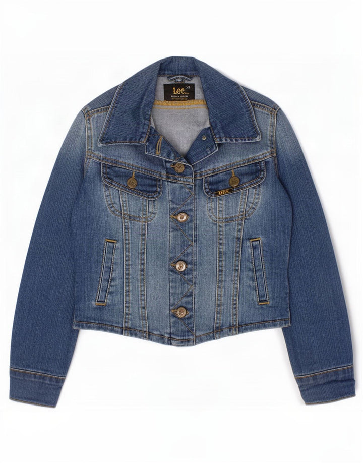 Lee Veste en Jean Fille 7-8 Ans XS Bleu Coton