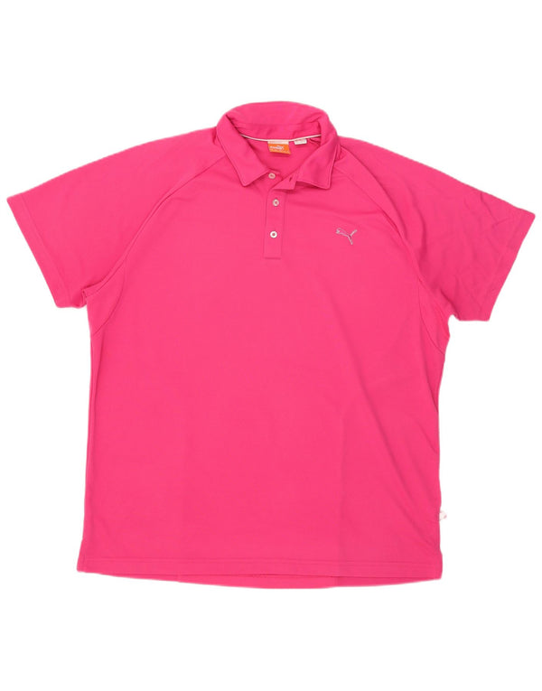 Puma Mens Polo Shirt XL Pink Polyester