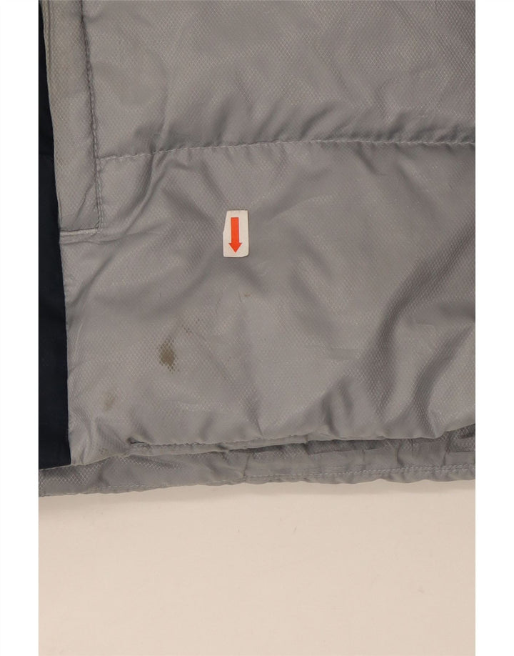 Adidas Veste matelassée à trois rayures pour homme UK 40 Large Gris Colorblock