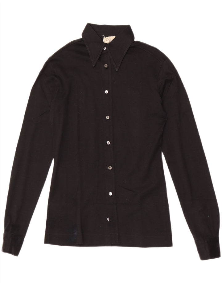 chemise femme vintage UK 10 Petit Noir
