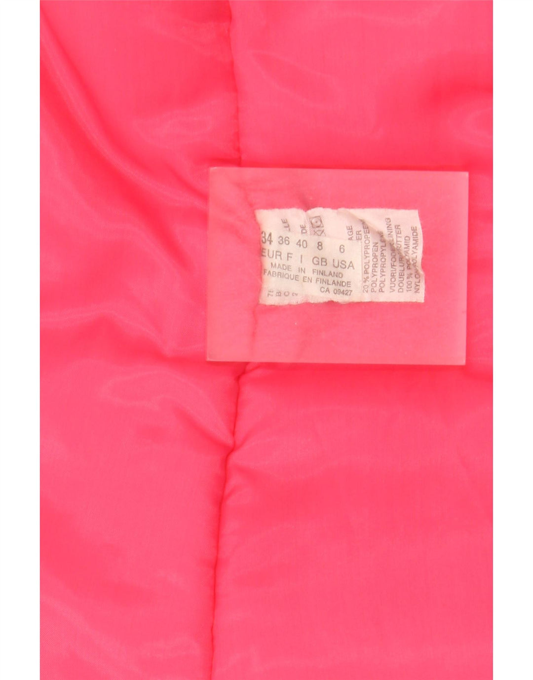manteau rembourré surdimensionné femme vintage UK 8 Petit coton rose
