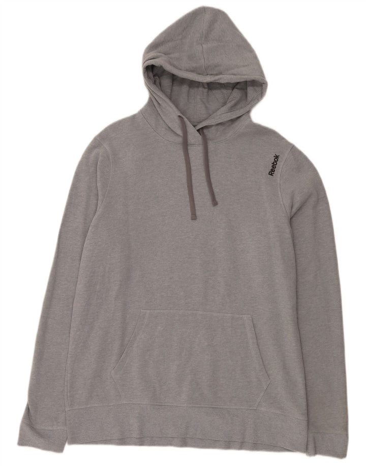 Reebok Pull à capuche pour homme Large Gris Coton