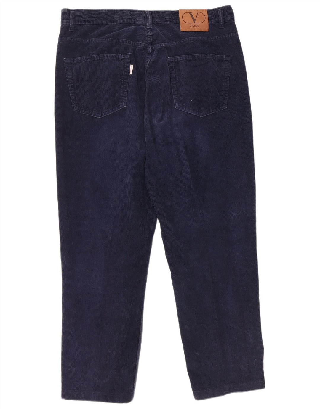 VALENTINO Pantalon Droit Velours Côtelé W40 L28 Bleu Marine Coton Homme