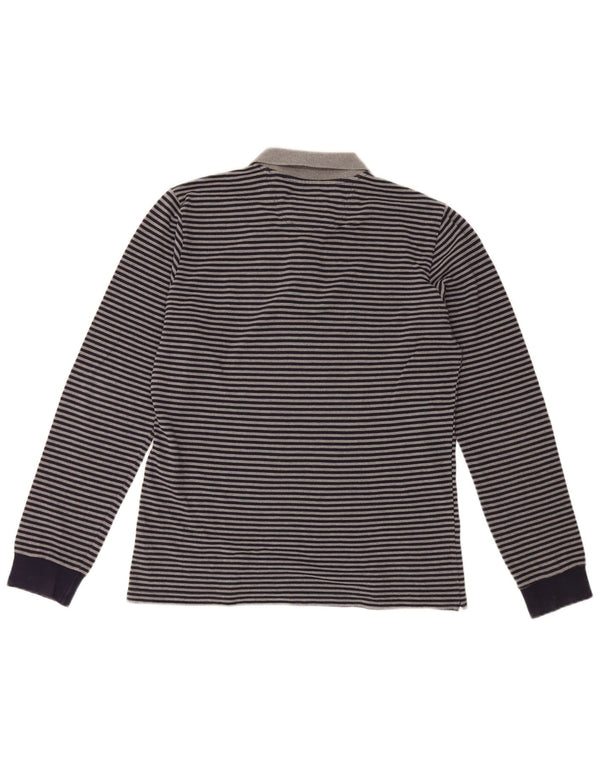 Sergio Tacchini Polo à manches longues pour homme XL en coton rayé bleu marine