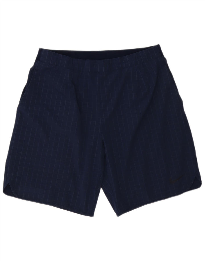 Nike Short chino Dri Fit pour homme Taille L W34 Bleu marine à carreaux Polyester