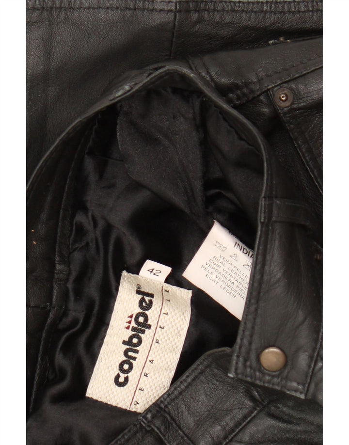 Conbipel Pantalon Cuir Taille Haute Homme W26 L29 Cuir Noir