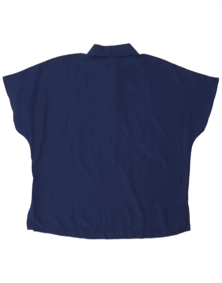 Polo surdimensionné femme vintage UK 18 XL Bleu Marine Polyester