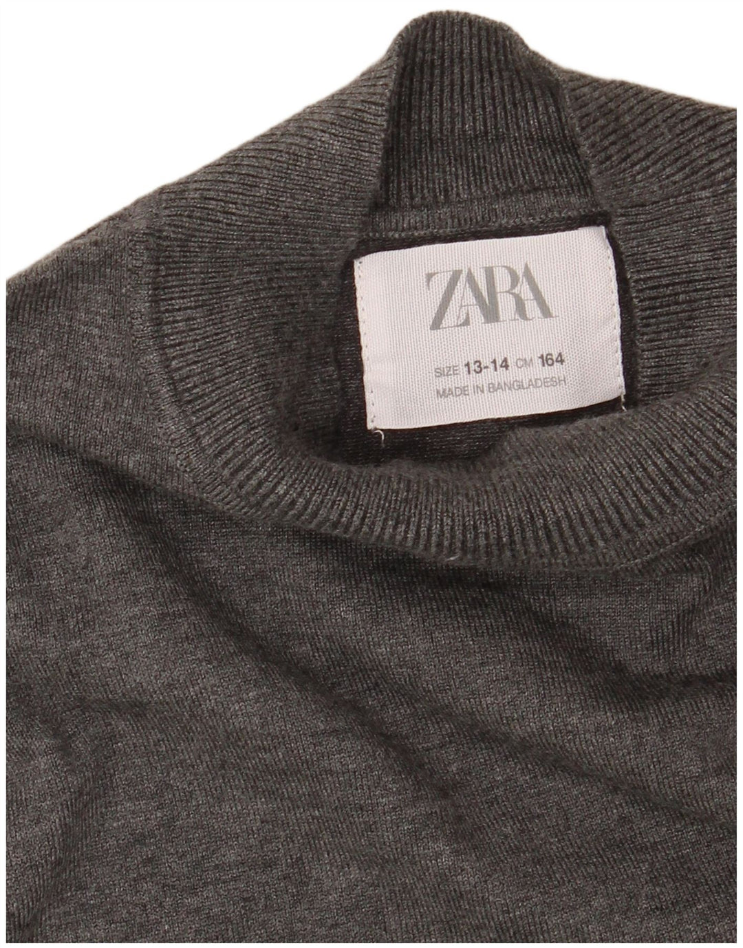 ZARA Pull à col roulé pour garçon 13-14 ans Gris