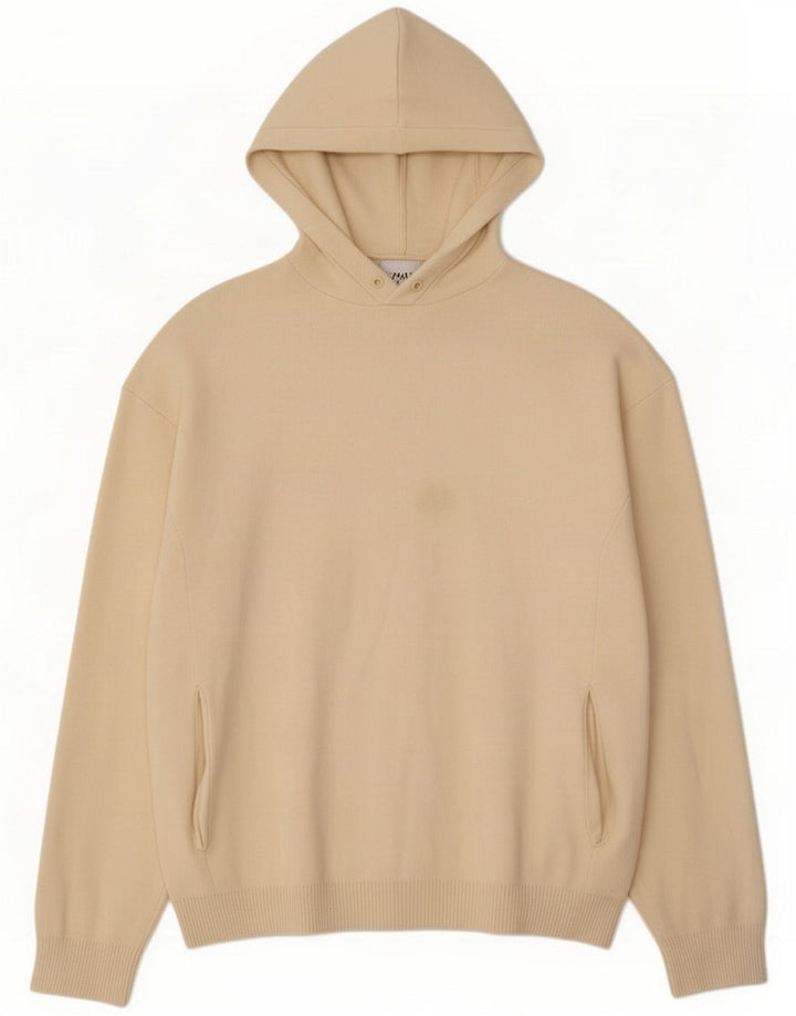 Zara Pull à capuche pour homme en viscose beige moyen