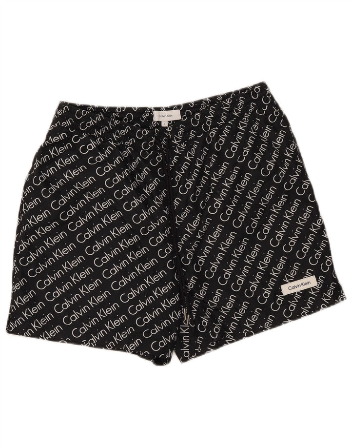 Calvin Klein Short de bain graphique pour hommes, grand, noir, polyester