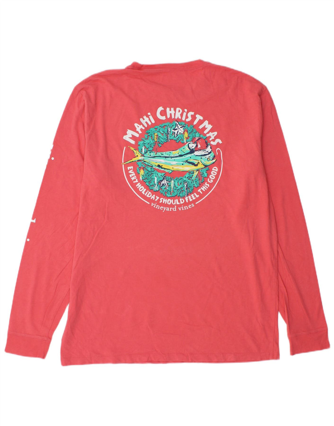 Vineyard Vines Haut graphique à manches longues pour homme en coton rose moyen