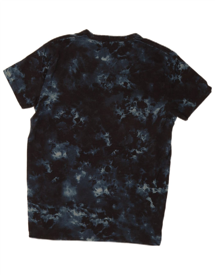 HOLLISTER T-shirt graphique pour hommes, petit haut en coton Tie Dye bleu marine