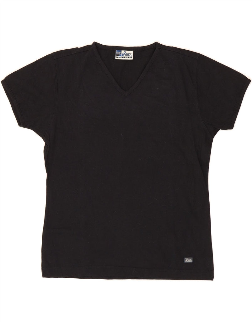 ASICS Womens T-Shirt Top UK 14 Medium Black Cotton Vintage Asics and Second-Hand Asics from Messina Hembry 