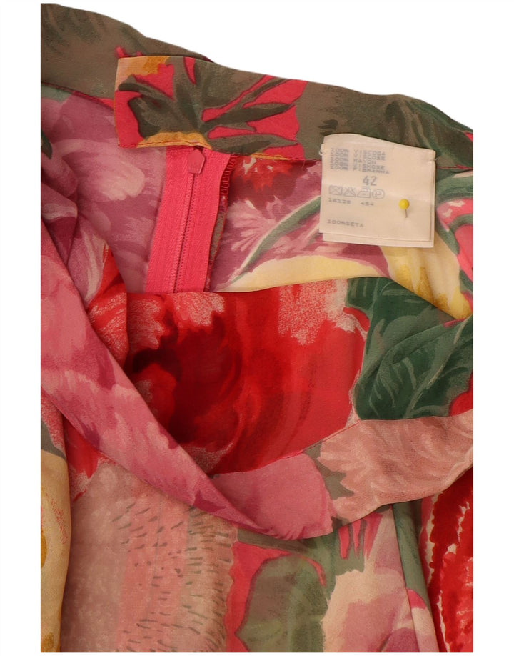 vintage Femme 2 Pièces Jupe Ensemble IT 42 Moyen W26 Multicolore Floral