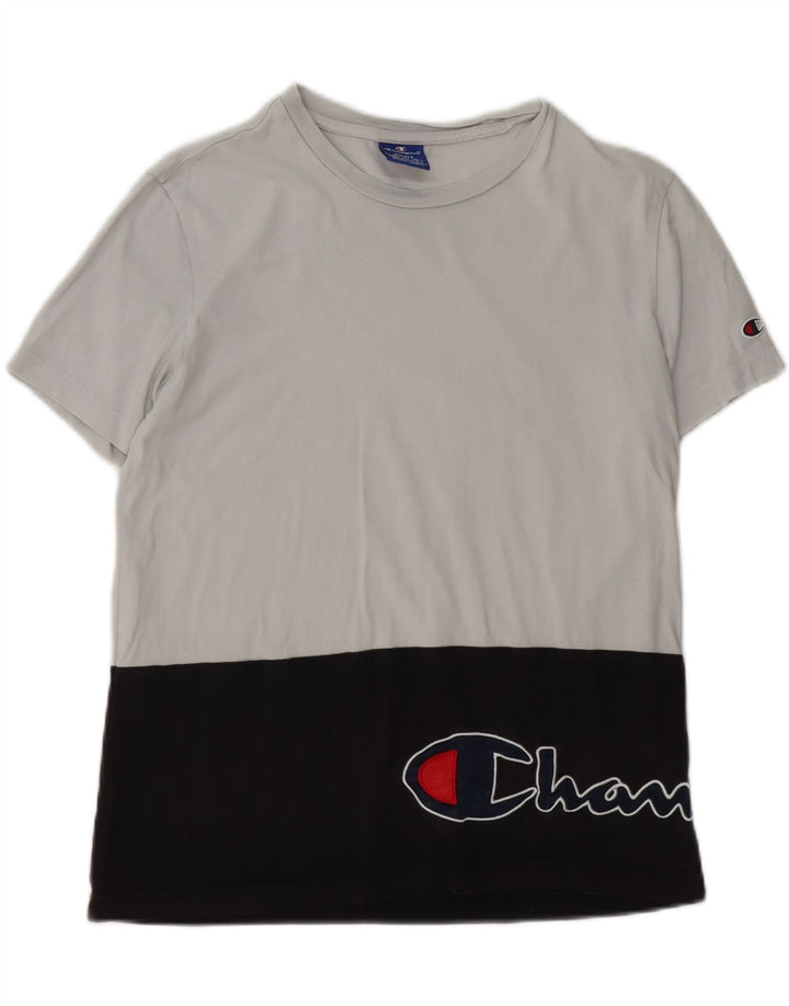 CHAMPION T-Shirt Graphique Homme Petit Noir Colourblock