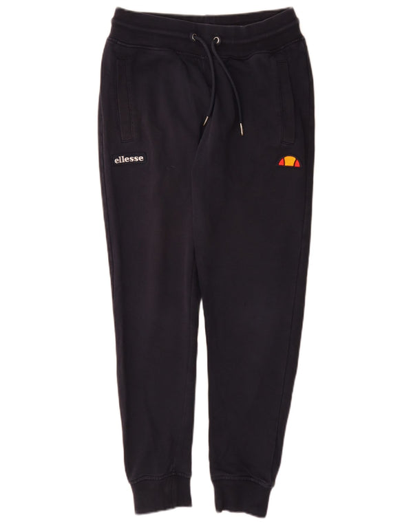 Ellesse Pantalon de survêtement graphique pour femme Joggers UK 6 XS Bleu marine Coton