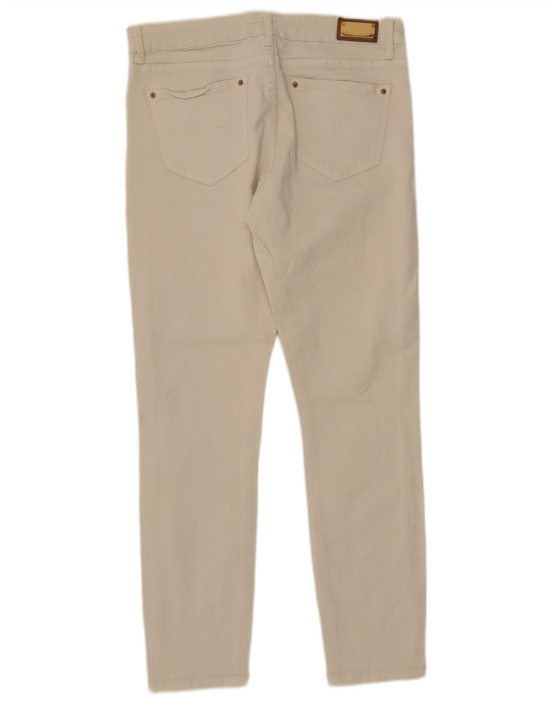 Zara Pantalon décontracté slim pour femme EU 38 Small W28 L26 Blanc cassé