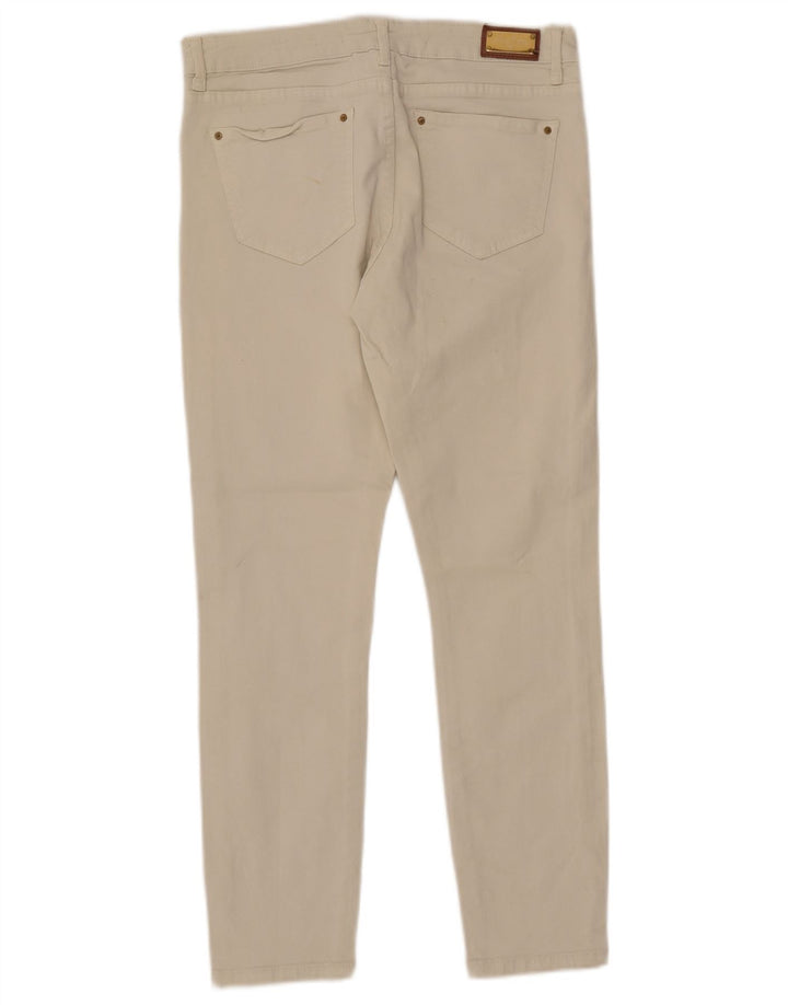 Zara Pantalon décontracté slim pour femme EU 38 Small W28 L26 Blanc cassé