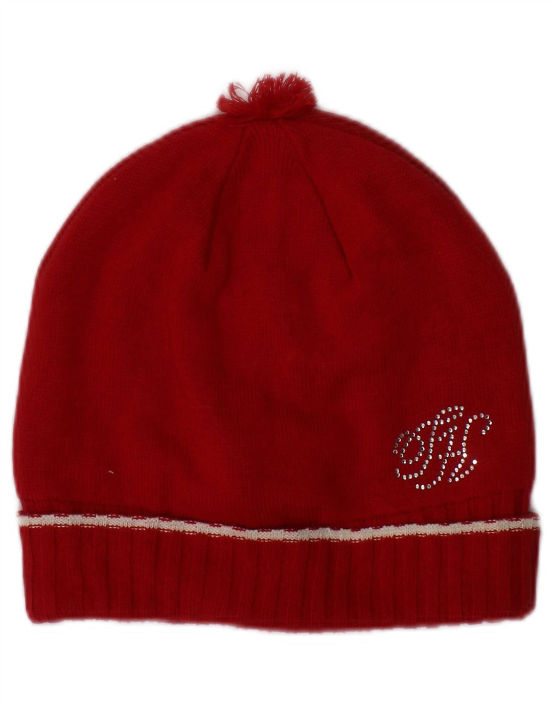 Tommy Hilfiger Bonnet tricoté pour femme Taille L/XL Rouge Coton
