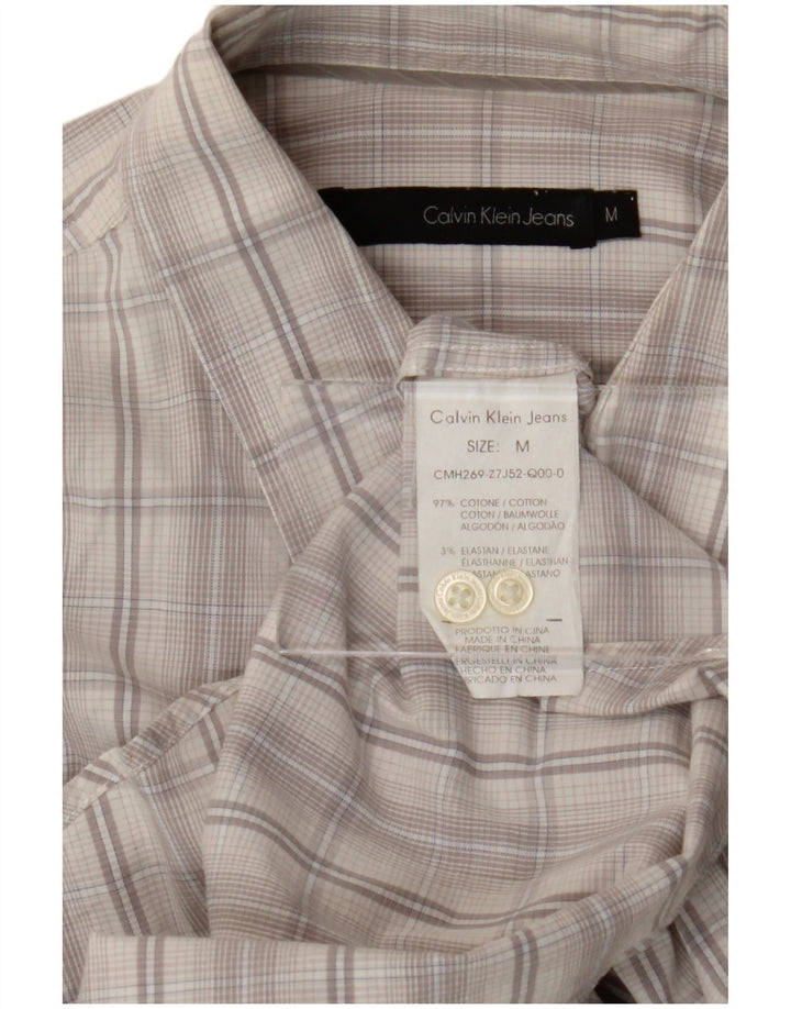 Calvin Klein Jeans Chemise Homme Gris Moyen Carreaux Coton