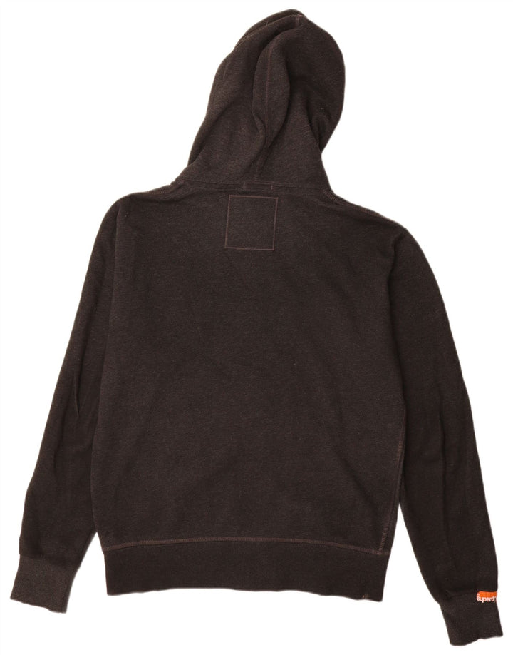 SUPERDRY Pull à capuche zippé pour hommes, grand coton gris