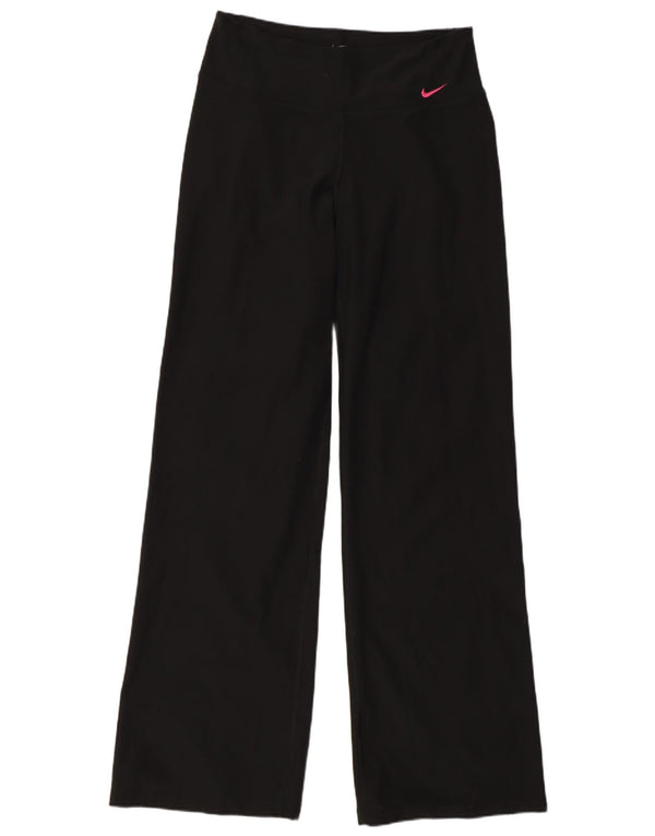 Nike Pantalon de survêtement Dri Fit pour femme UK 10 Small Noir Colourblock