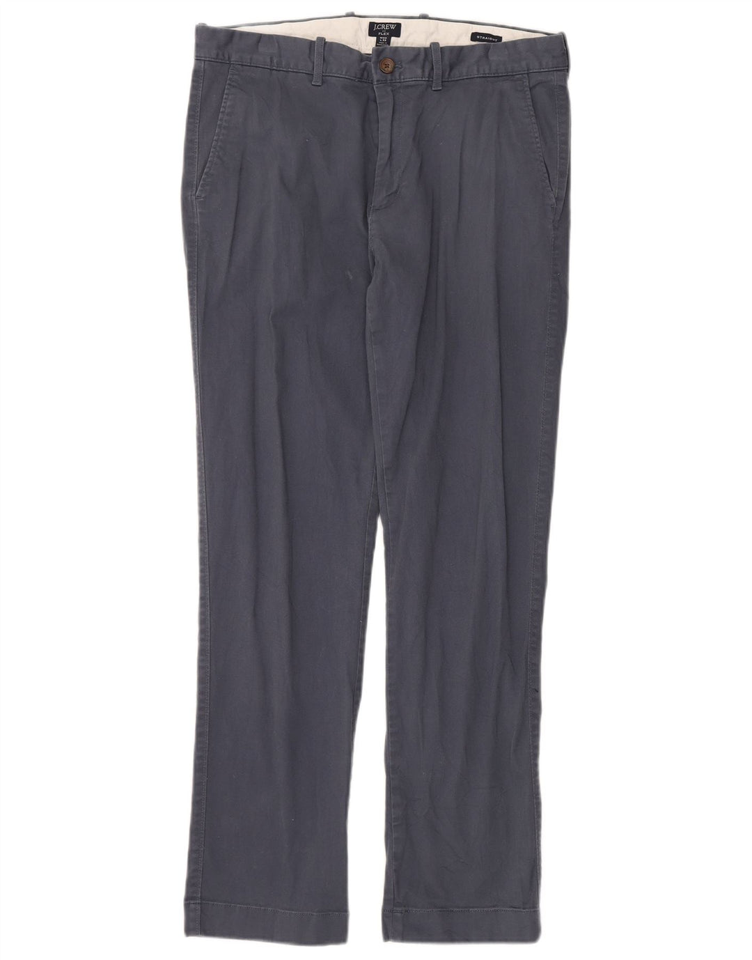 J. CREW Pantalon Chino Droit Flex Homme W33 L32 Bleu Marine Coton