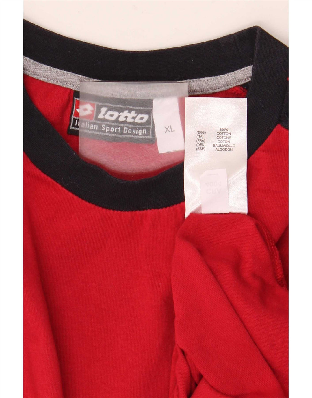 Lotto Haut Homme Manches Longues XL Rouge Colourblock Coton
