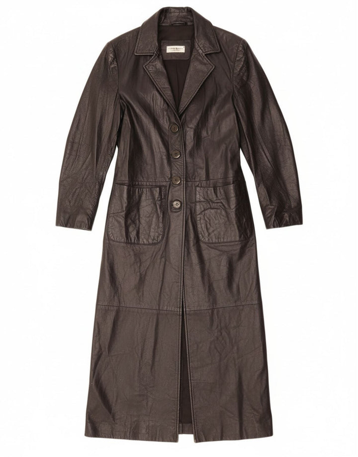 Ashley Brooke Manteau en cuir pour femme UK 10 Petit cuir noir