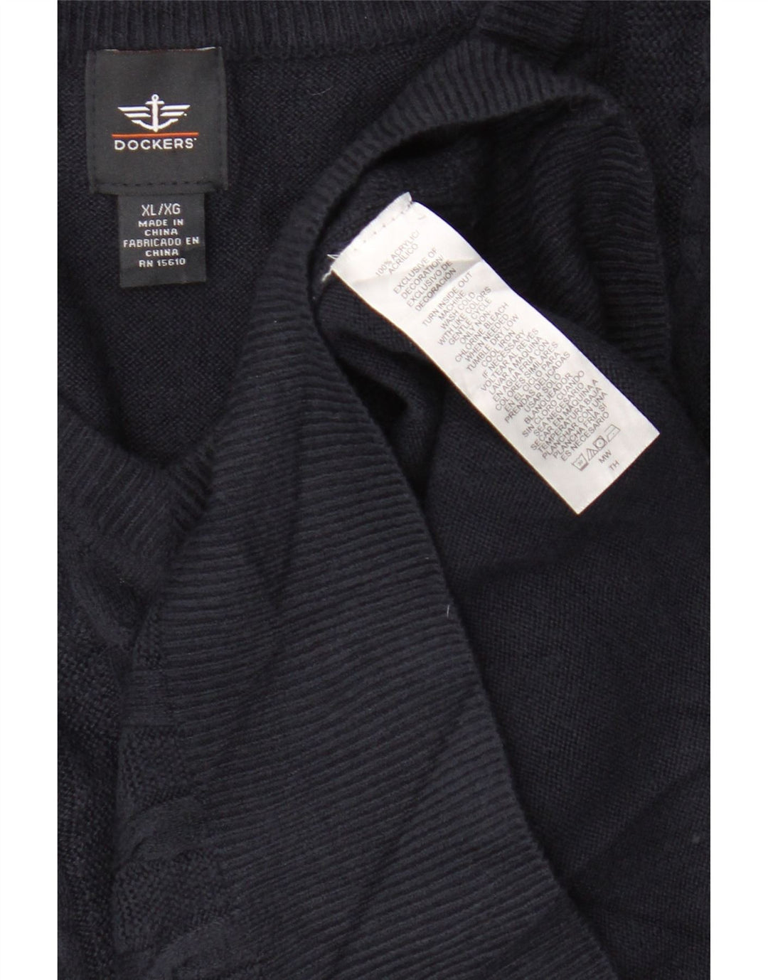 Dockers Débardeur Homme XL Bleu Marine Acrylique
