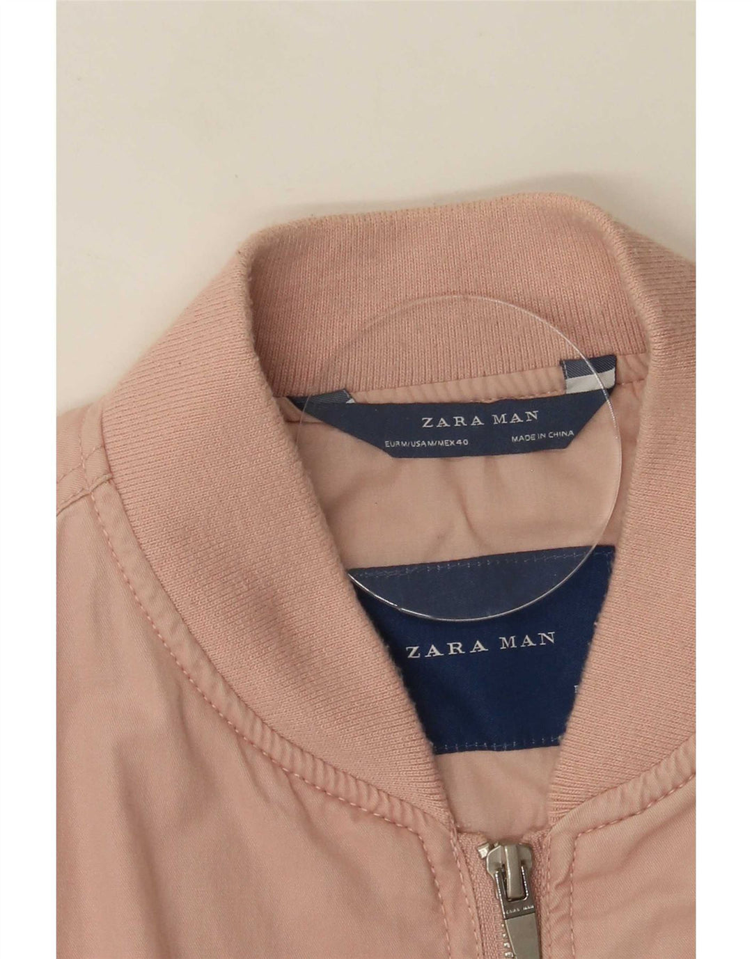 Zara Bomber Jacket Homme UK 38 Rose Moyen