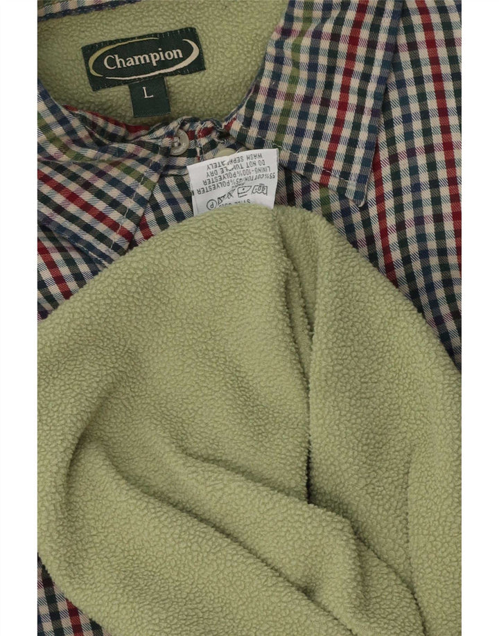 vintage Mens Lumberjack Flanelle Chemise Grand Coton Vichy Multicolore
