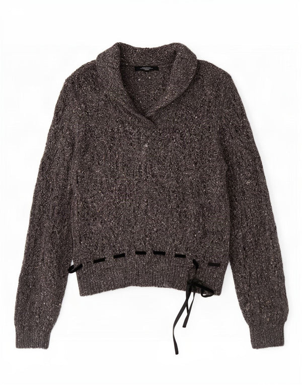 Max Mara Pull week-end à col châle pour femme UK 18 XL Gris moucheté