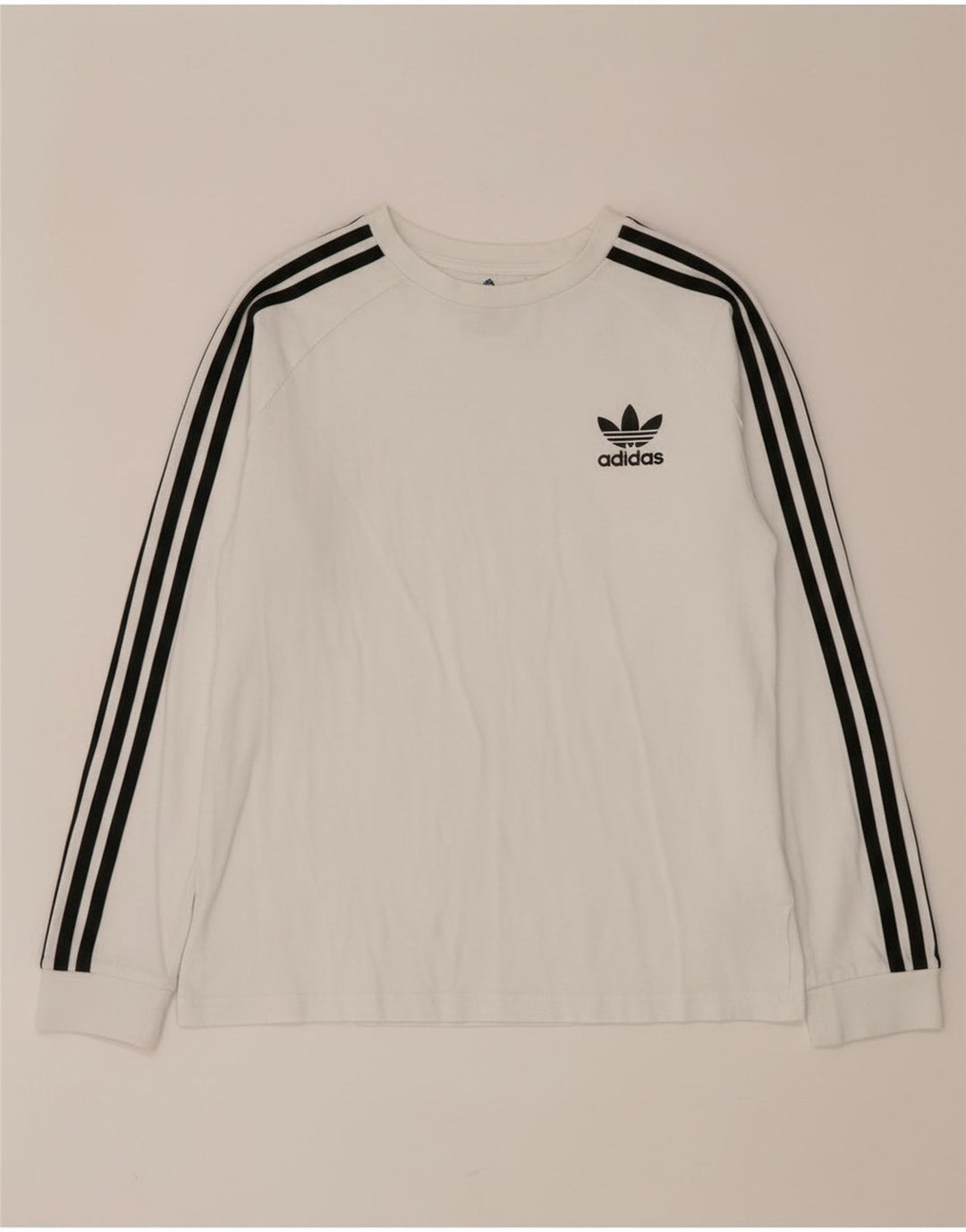 Adidas Top Garçon Manches Longues 12-13 ans Blanc Coton