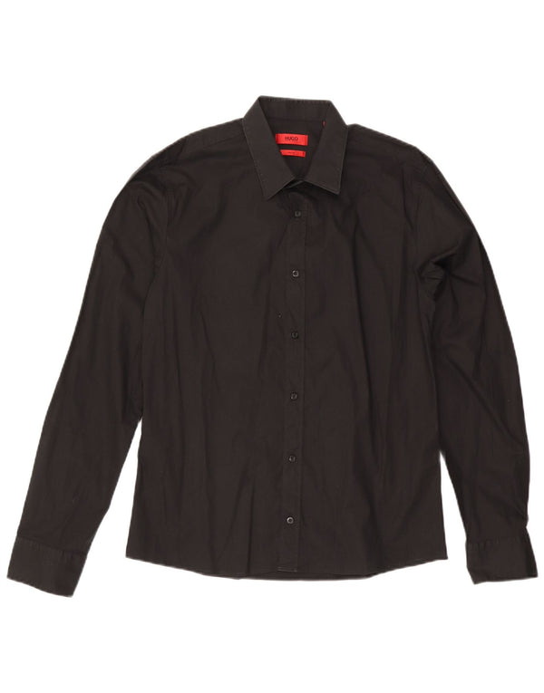Hugo Boss Chemise Slim Fit en coton noir moyen